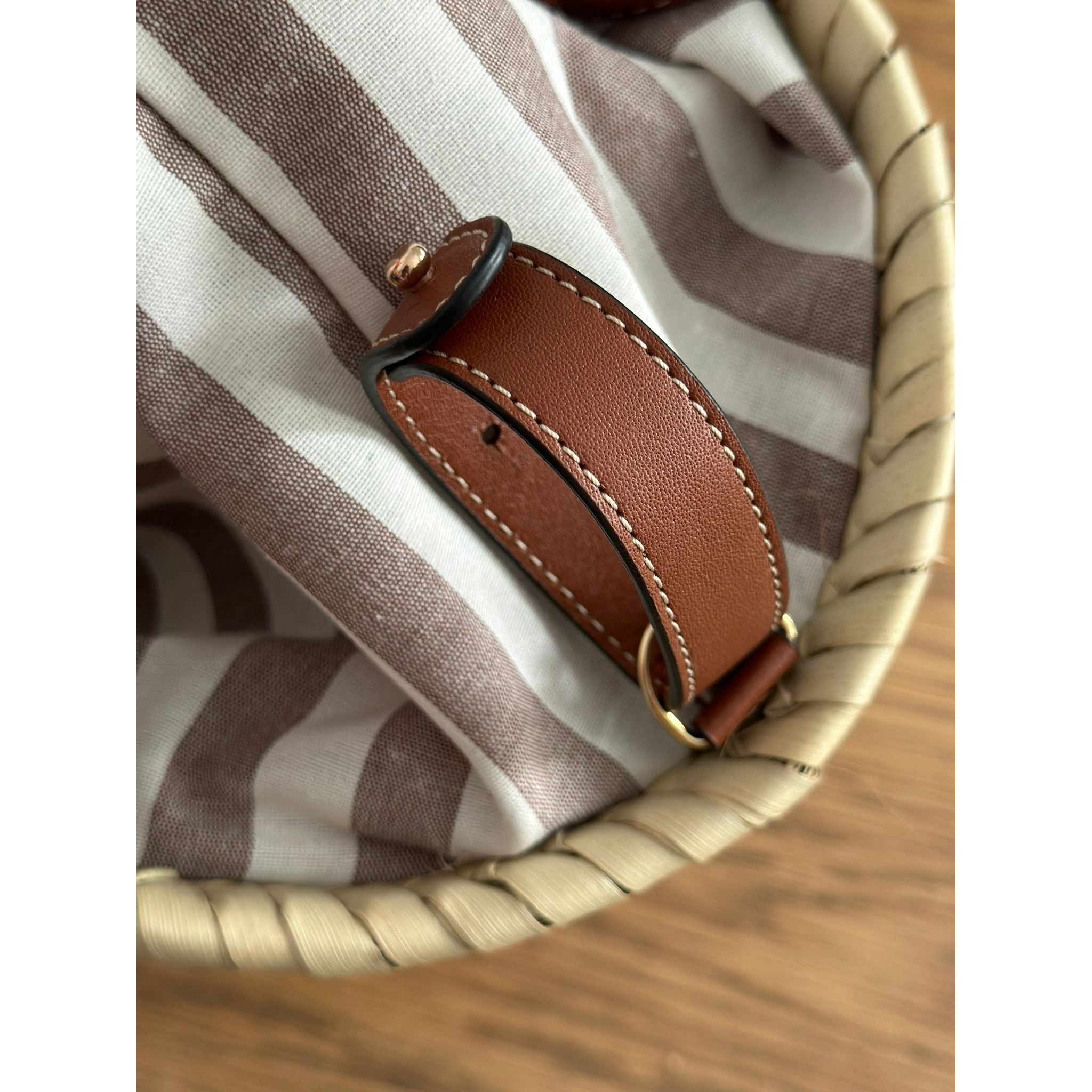 Cesta Capazo Piel Marrón