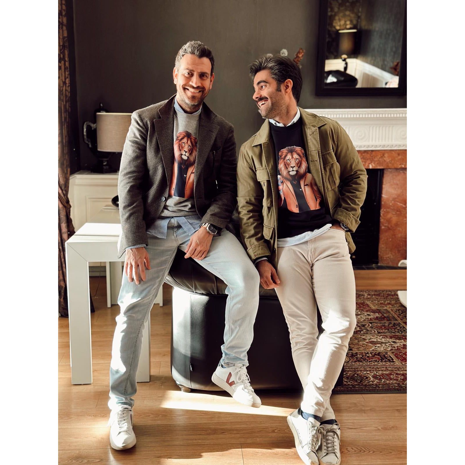 Sudadera León Papá Gris