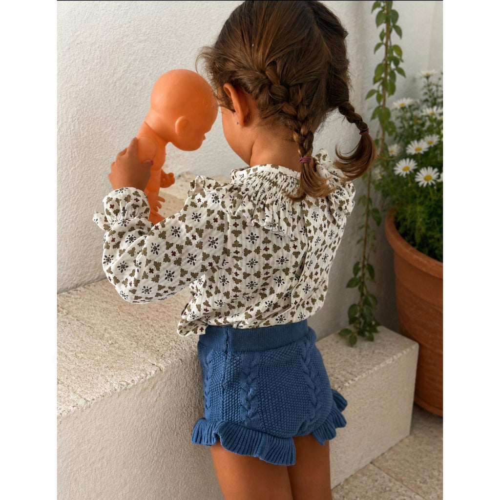 Shorts de punto Azul