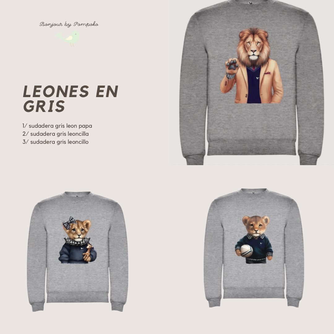 Sudadera Leoncillo Gris