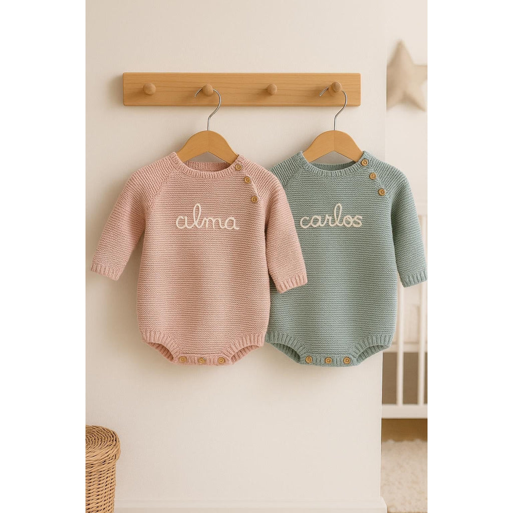 Pelele Punto Bordado Rosa