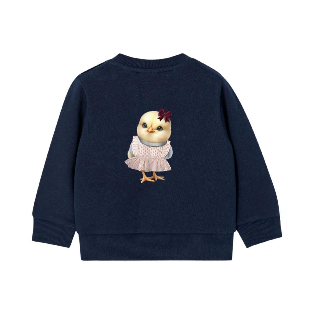 Sudadera Pollito Niña Marino