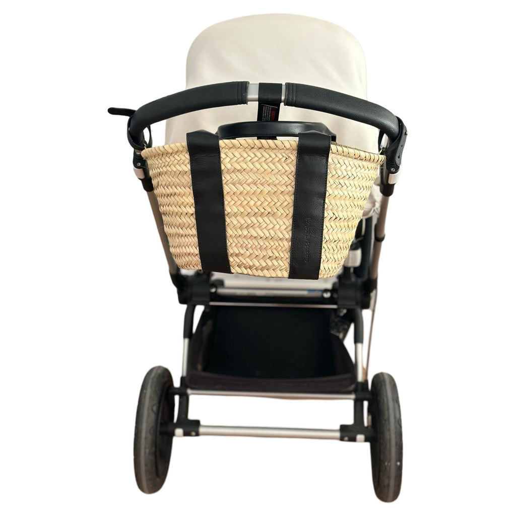 Cesta Capazo Piel Negra