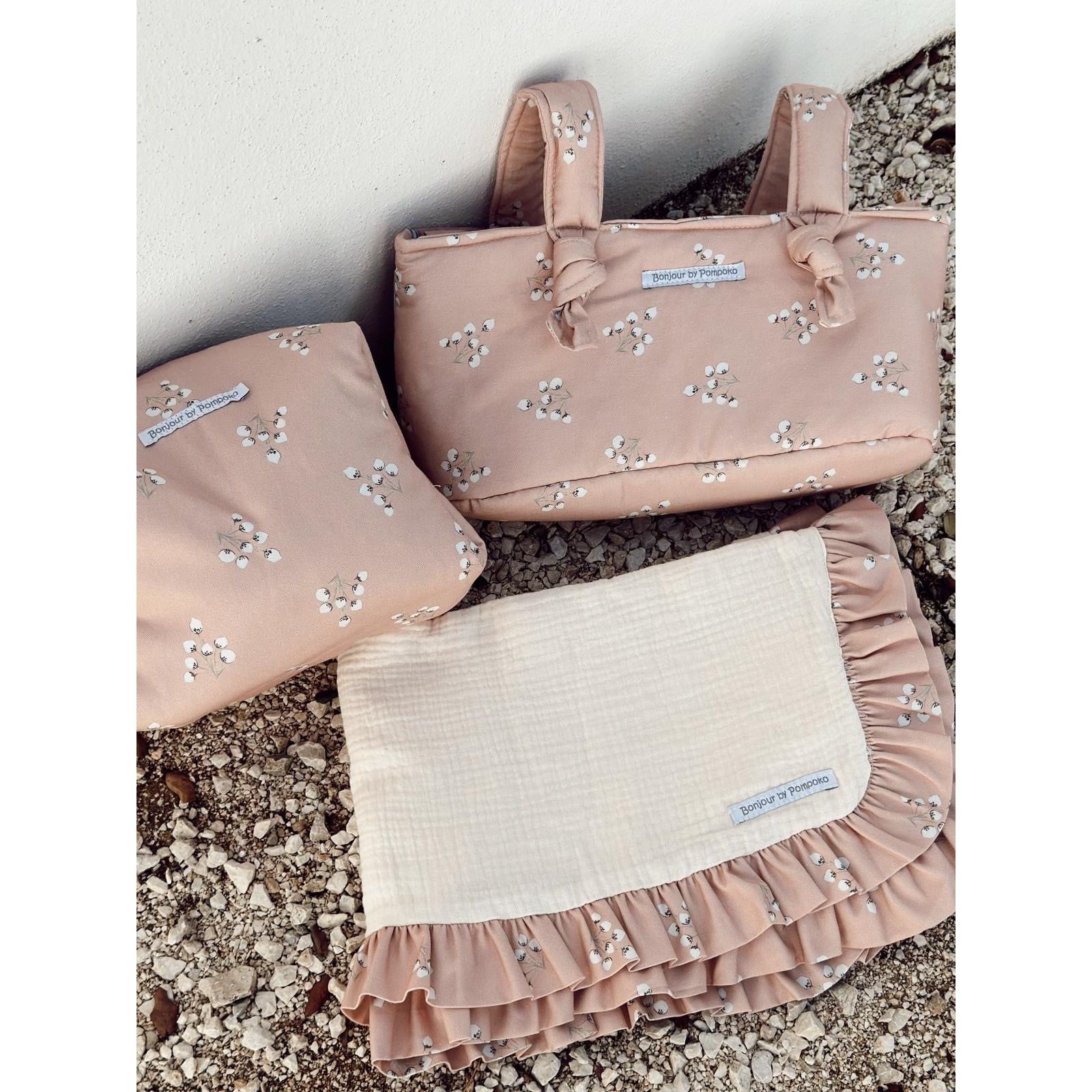 Manta Arrullo Polar Flor de Algodón Rosa