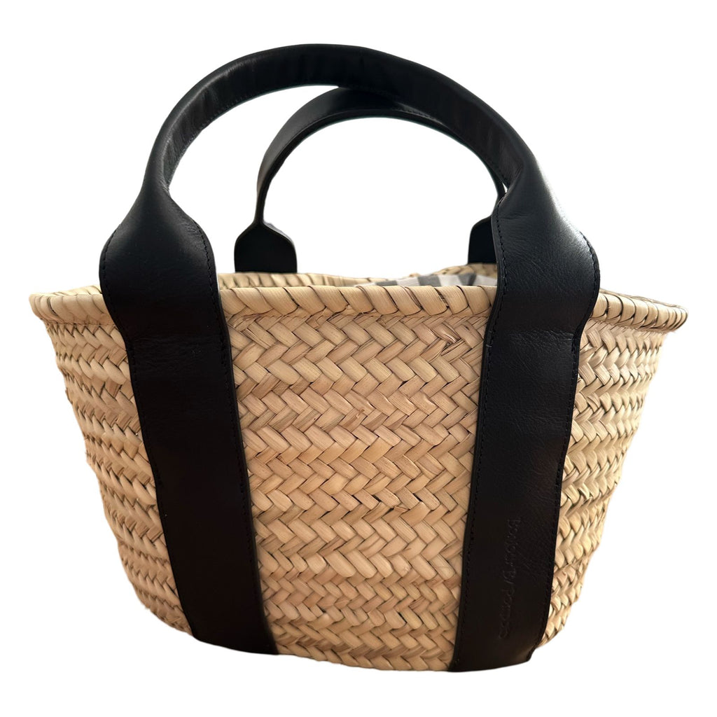 Cesta Capazo Piel Negra