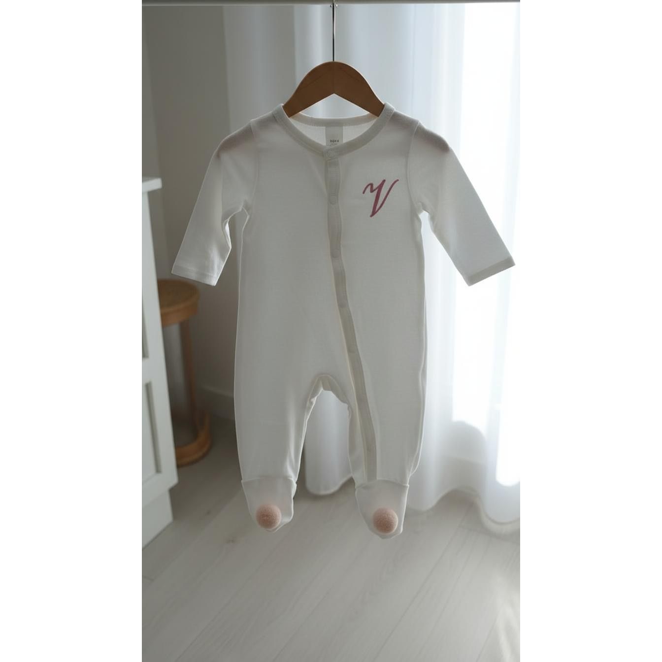 Pijama Pompón Bordado New Born