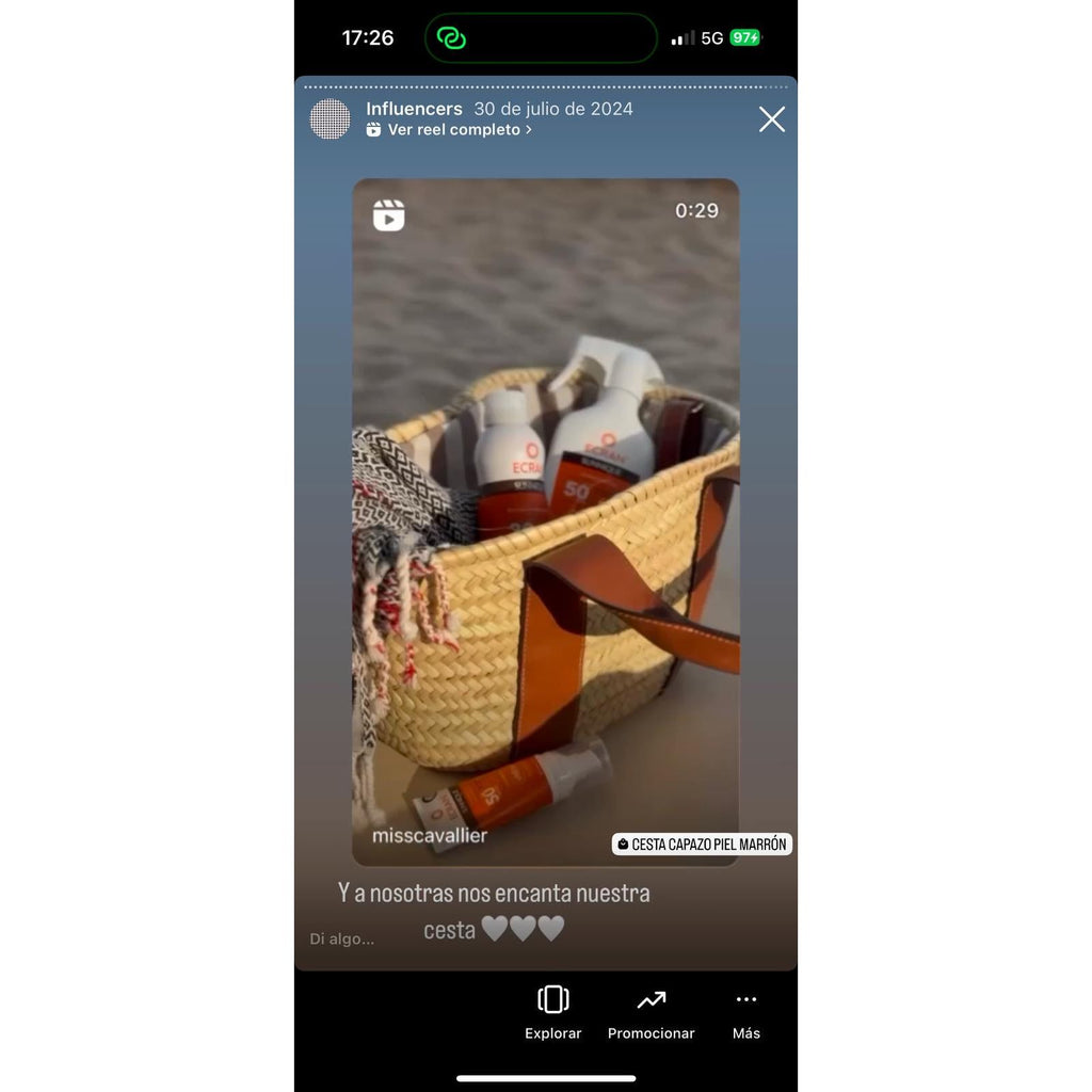 Cesta Capazo Piel Negra