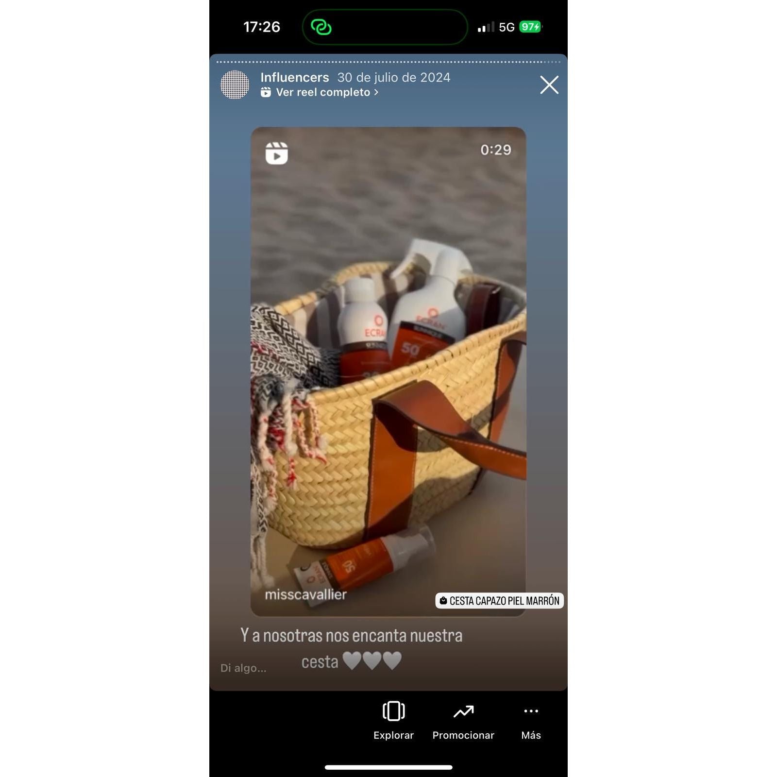 Cesta Capazo Piel Negra