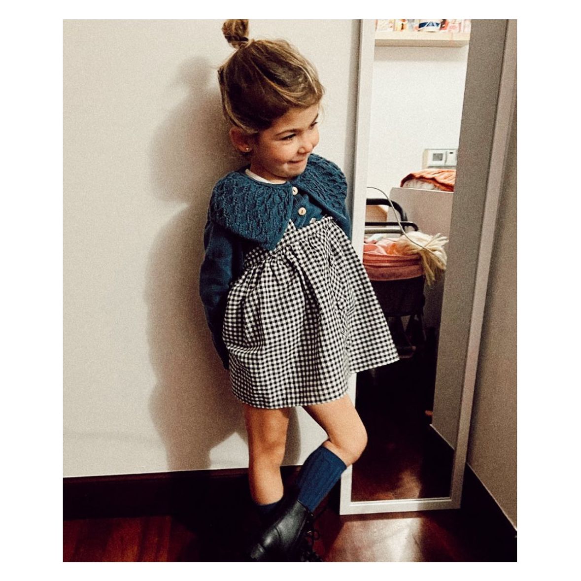 Falda Tirantes Vichy Negro