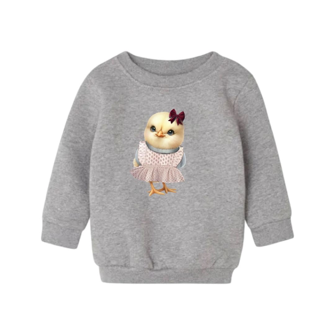 Sudadera Pollito Niña Gris