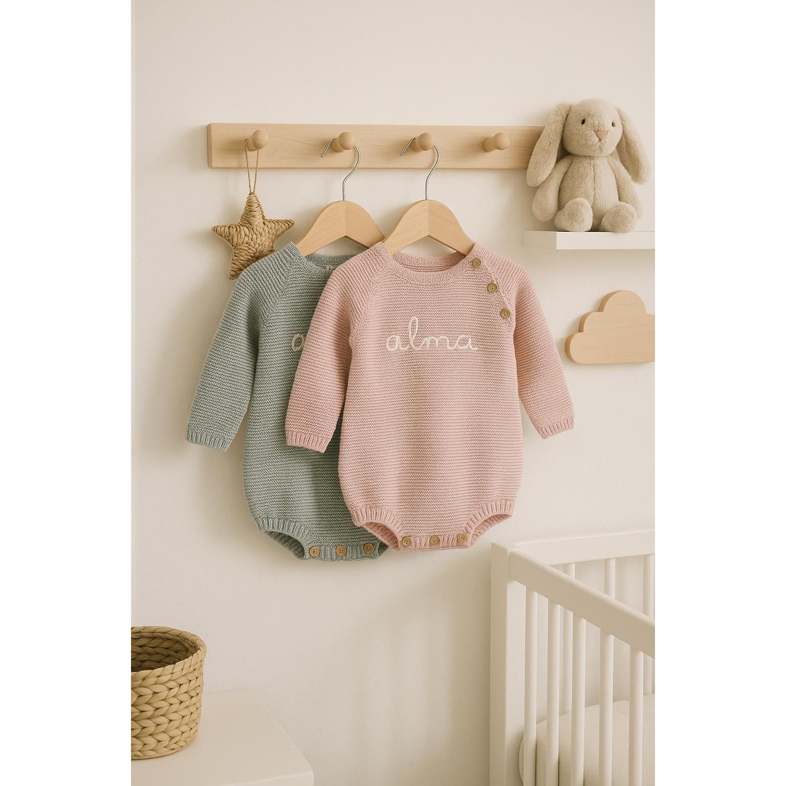 Pelele Punto Bordado Rosa