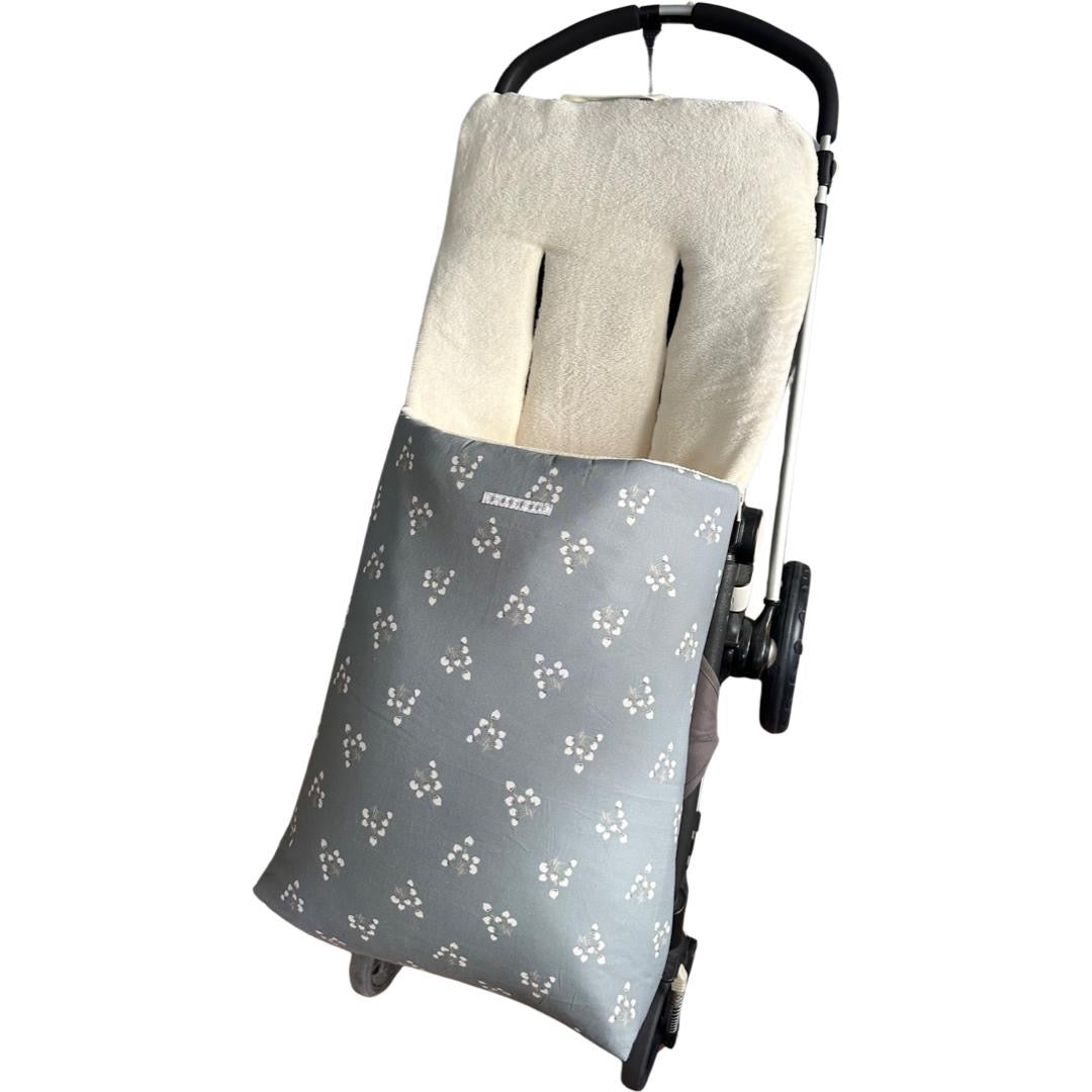 Saco Silla Invierno Flor de Algodón Gris