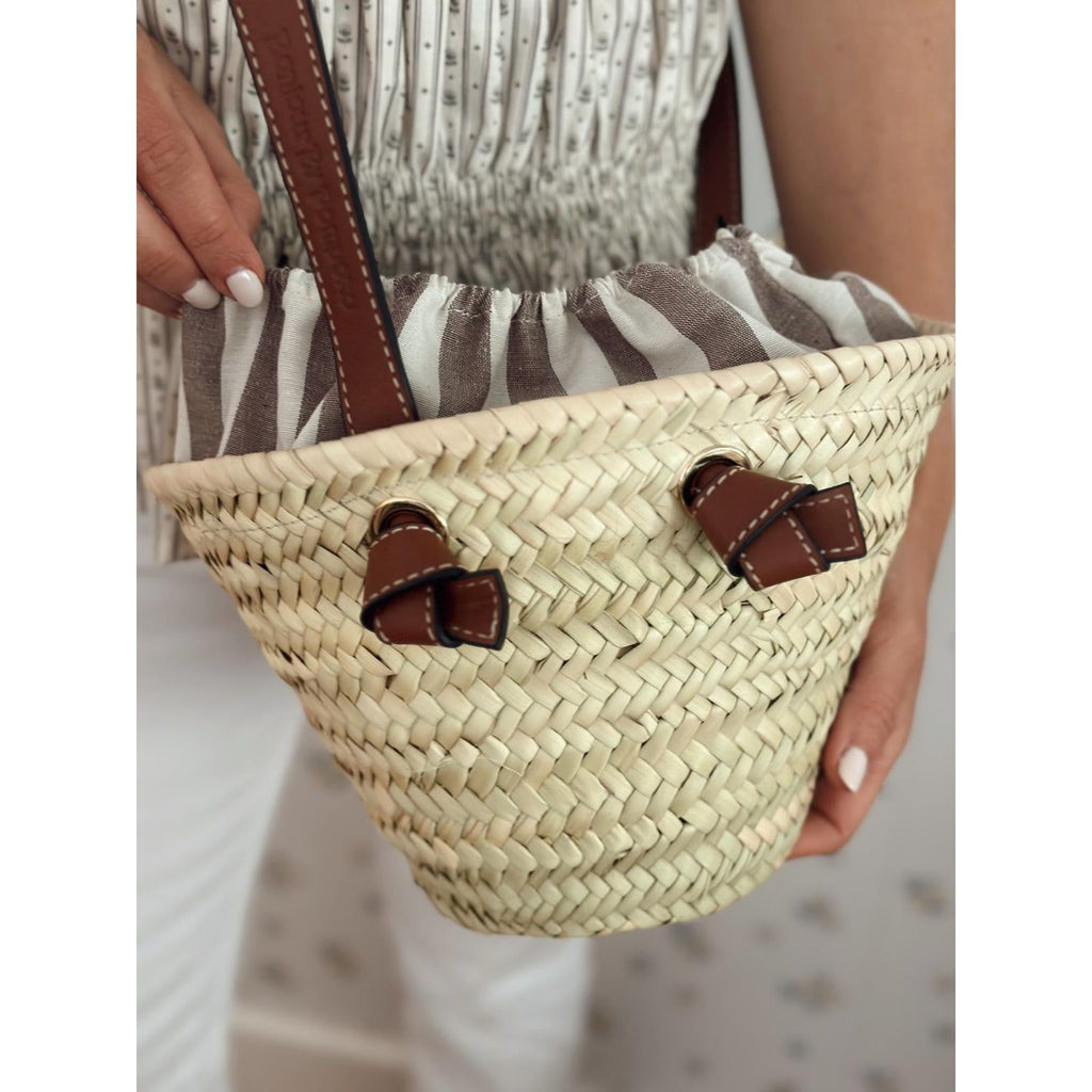 Mini Bandolera de Piel Y Palma