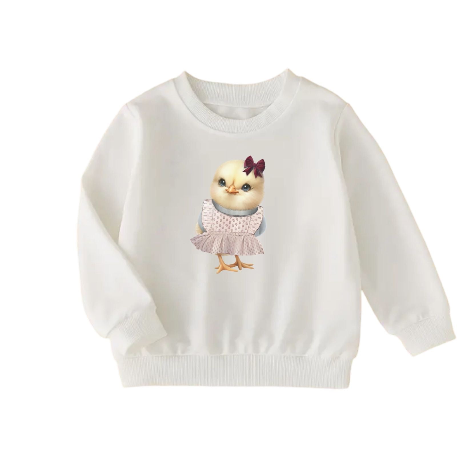 Sudadera Pollito Niña Blanca