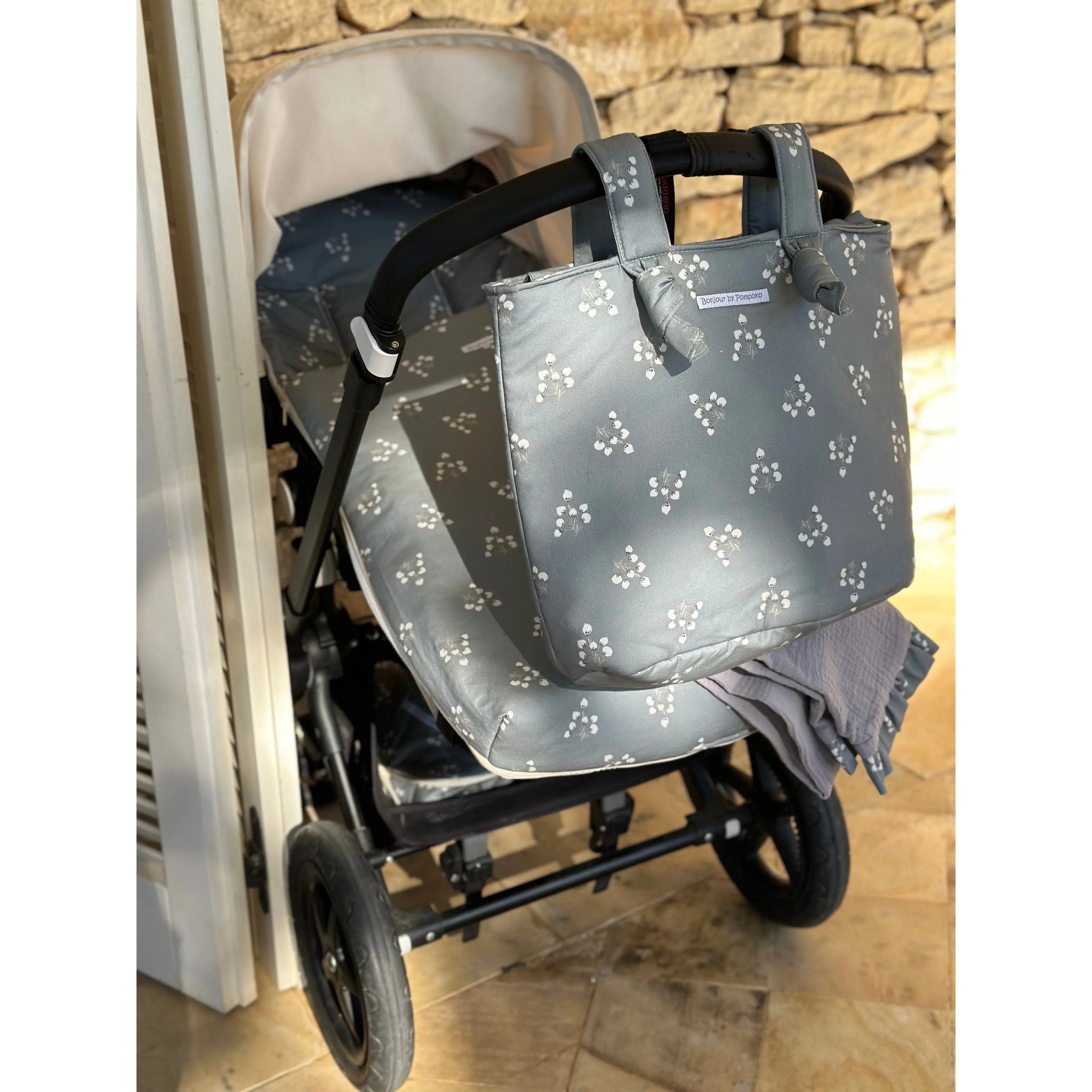 Maxi Flor de Algodón Gris