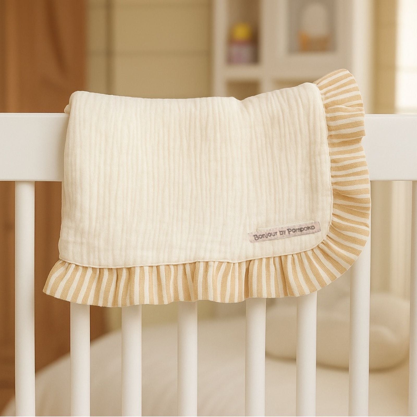 Manta Arrullo Polar Camel Stripes