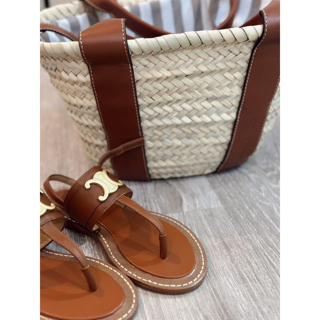 Cesta Capazo Piel Marrón