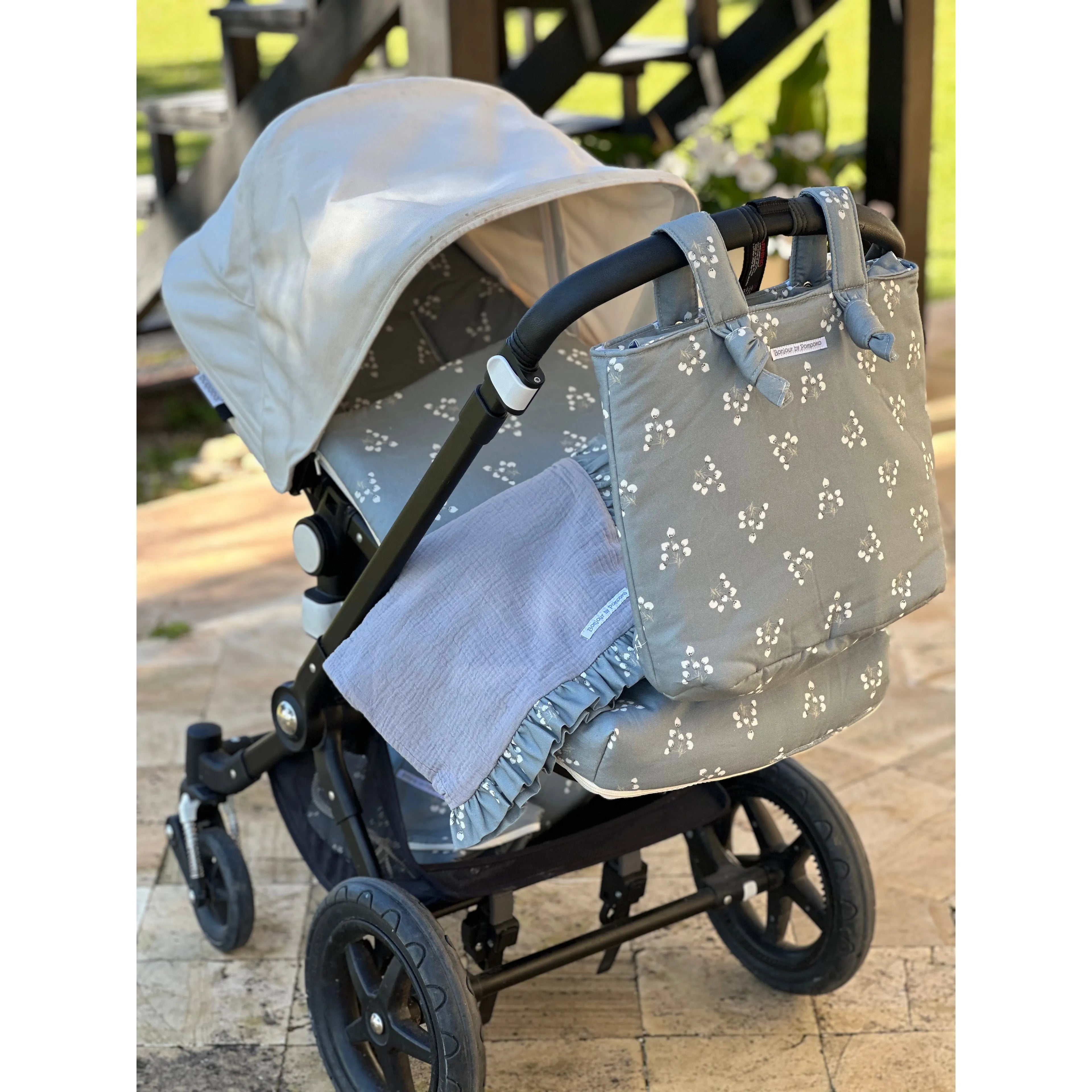 Maxi Flor de Algodón Gris