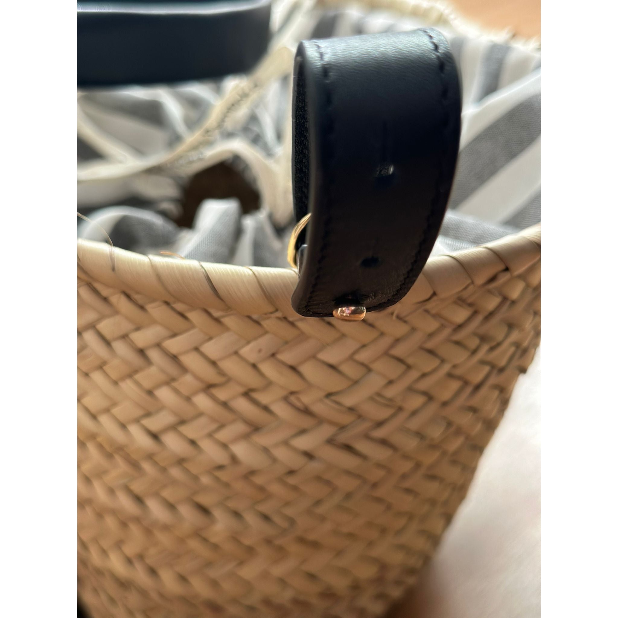 Cesta Capazo Piel Negra