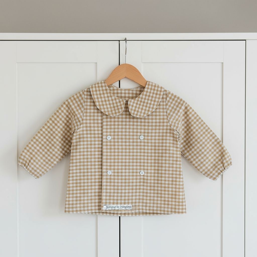 Blusa Cruzada Vichy camel