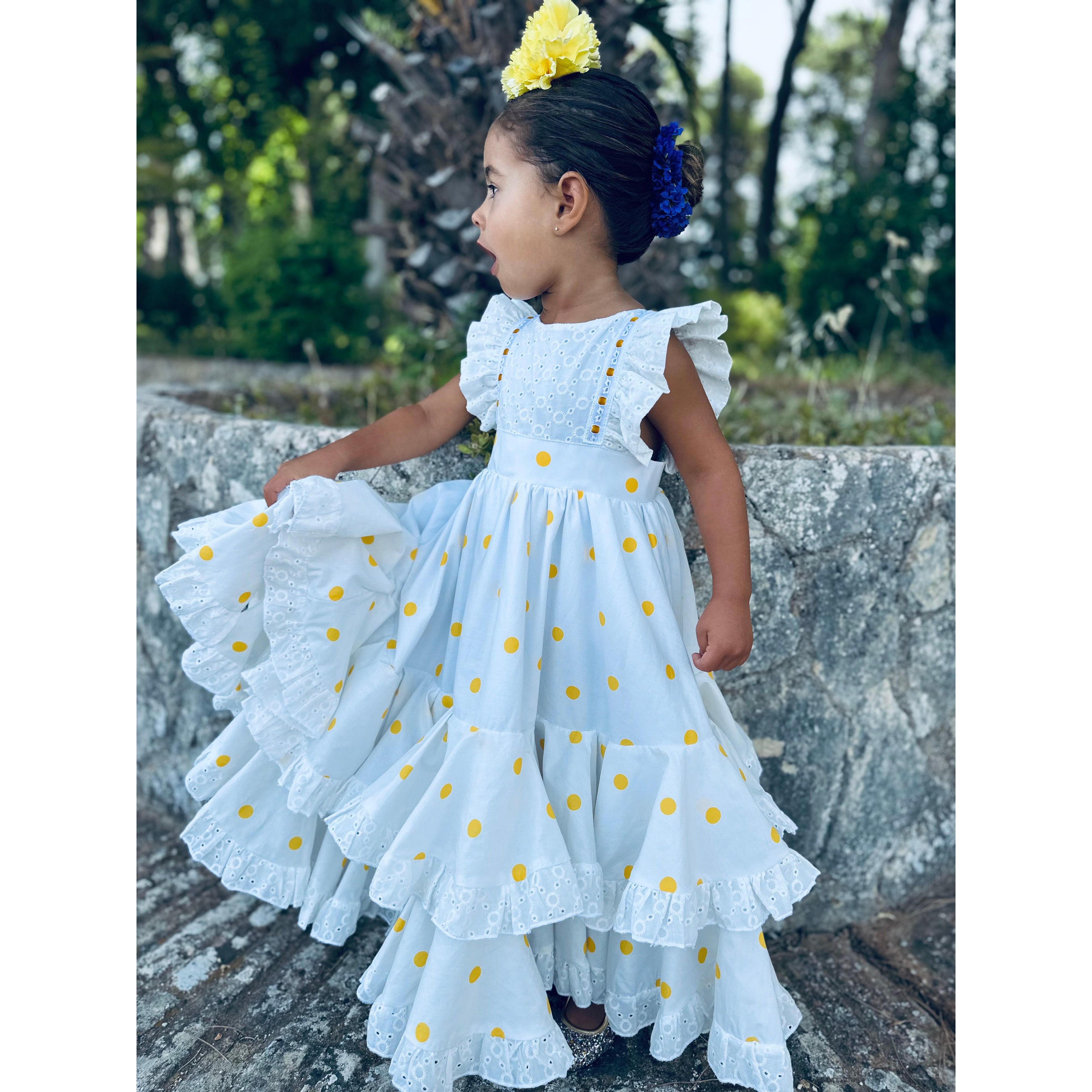 Traje de Flamenca Bordado Lunares