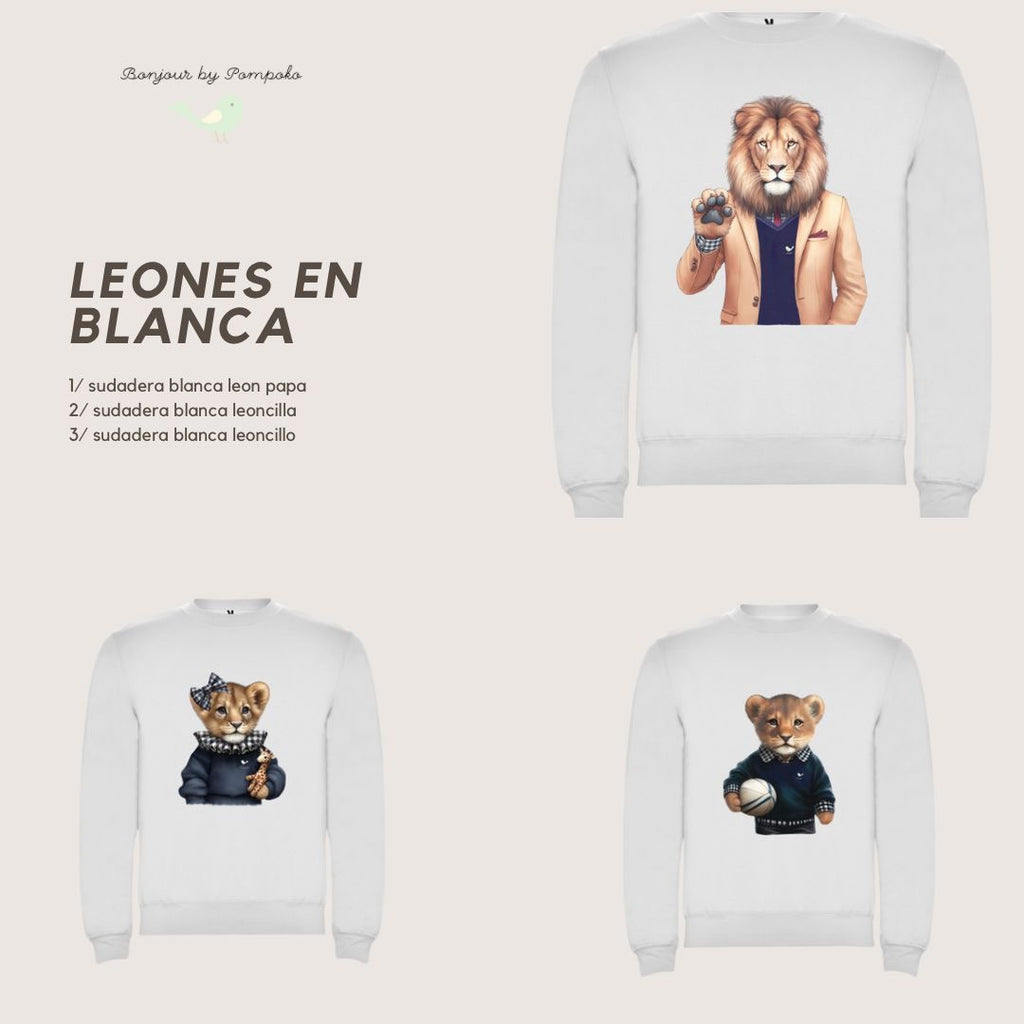 Sudadera Leoncilla Blanca