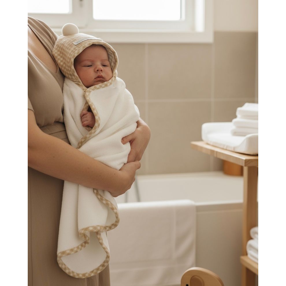 Toalla Pompón Vichy Camel