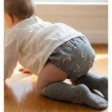 Cubrepañal Flor de Algodón Gris