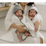 Toalla Pompón Vichy Gris