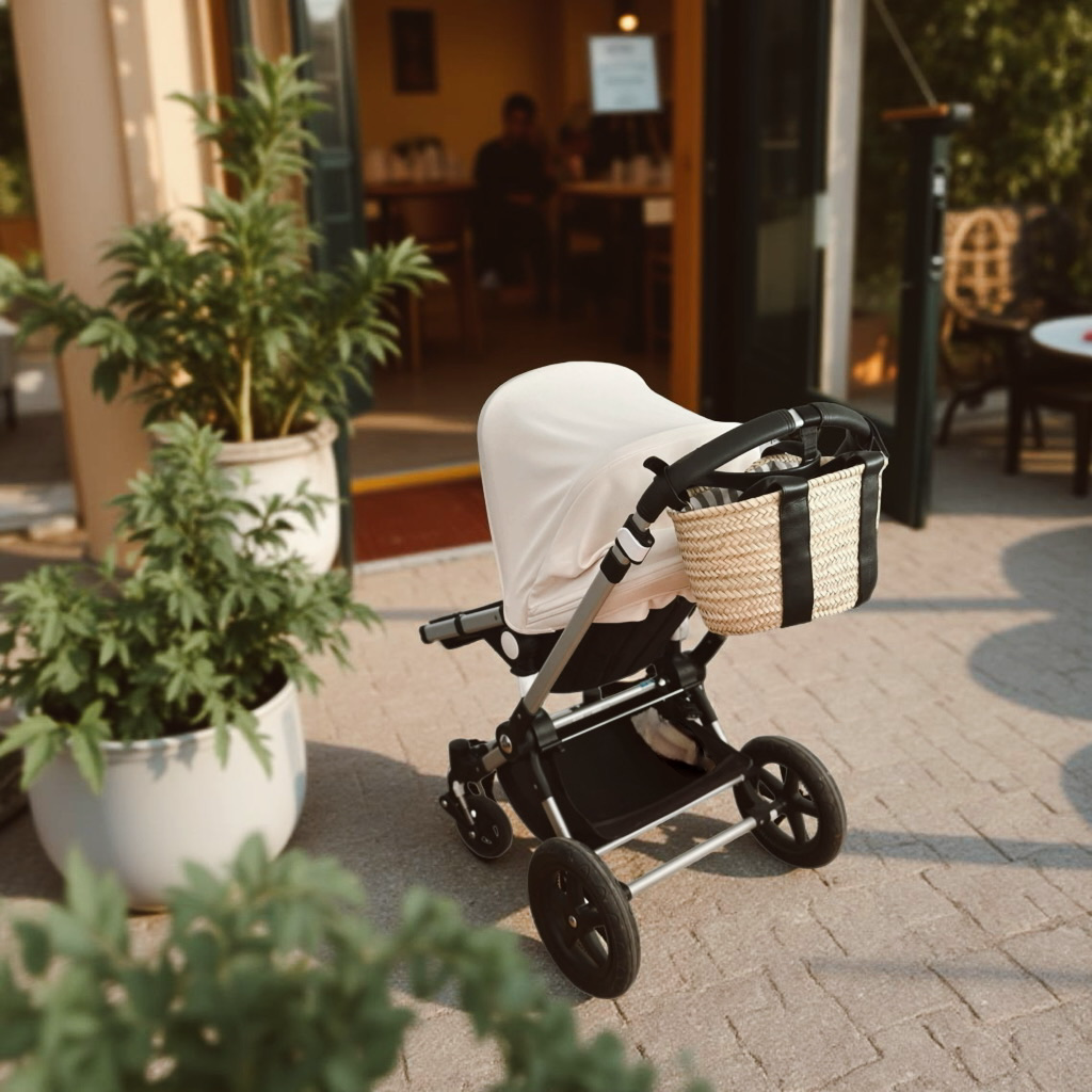 Cesta Capazo Piel Negra