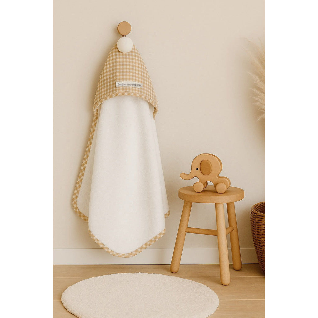 Toalla Pompón Vichy Camel