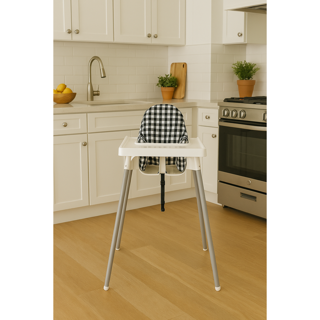 Cojín para trona ANTILOP IKEA reversible Vichy Negro / Vichy Negro Plus