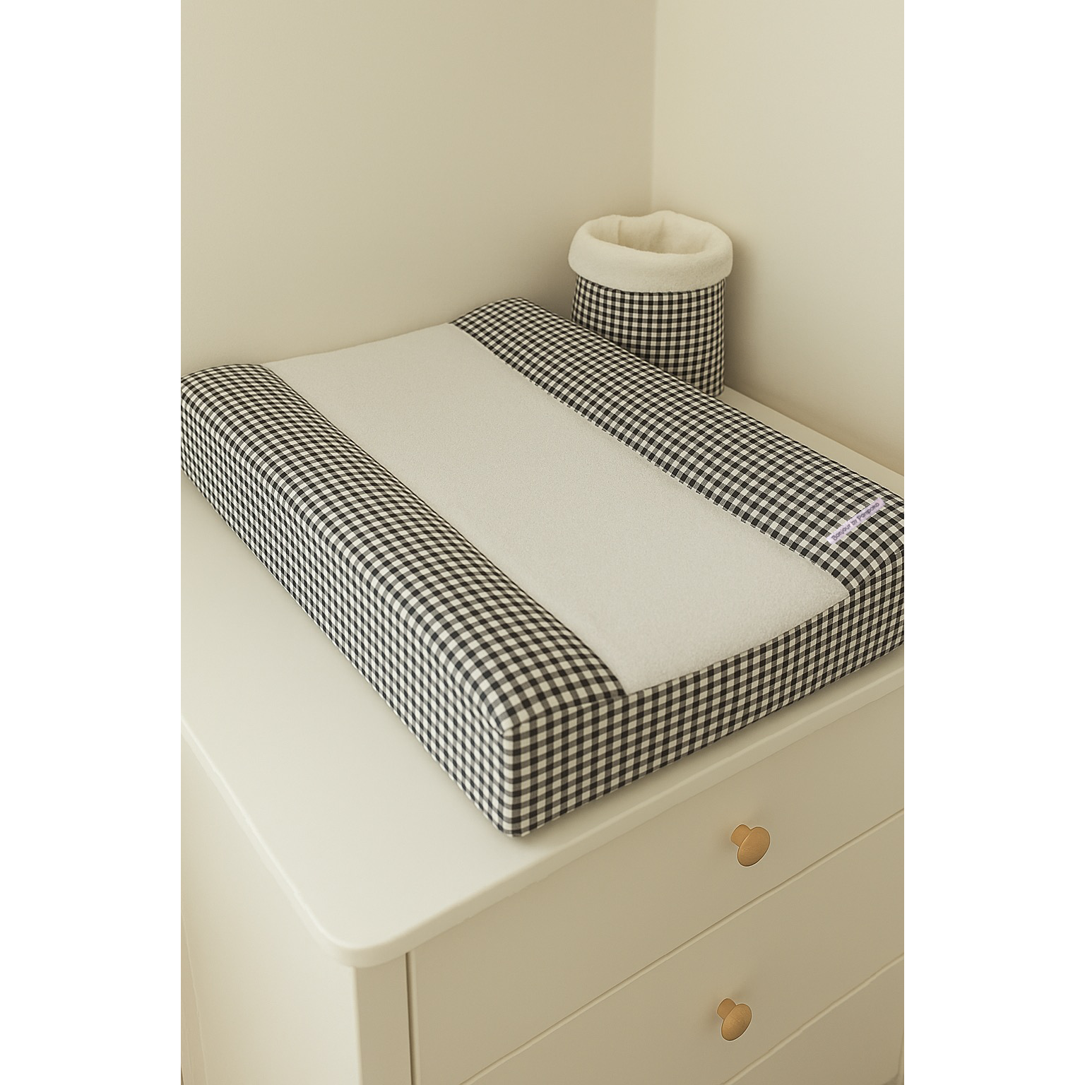 Funda Cambiador Vichy Negro