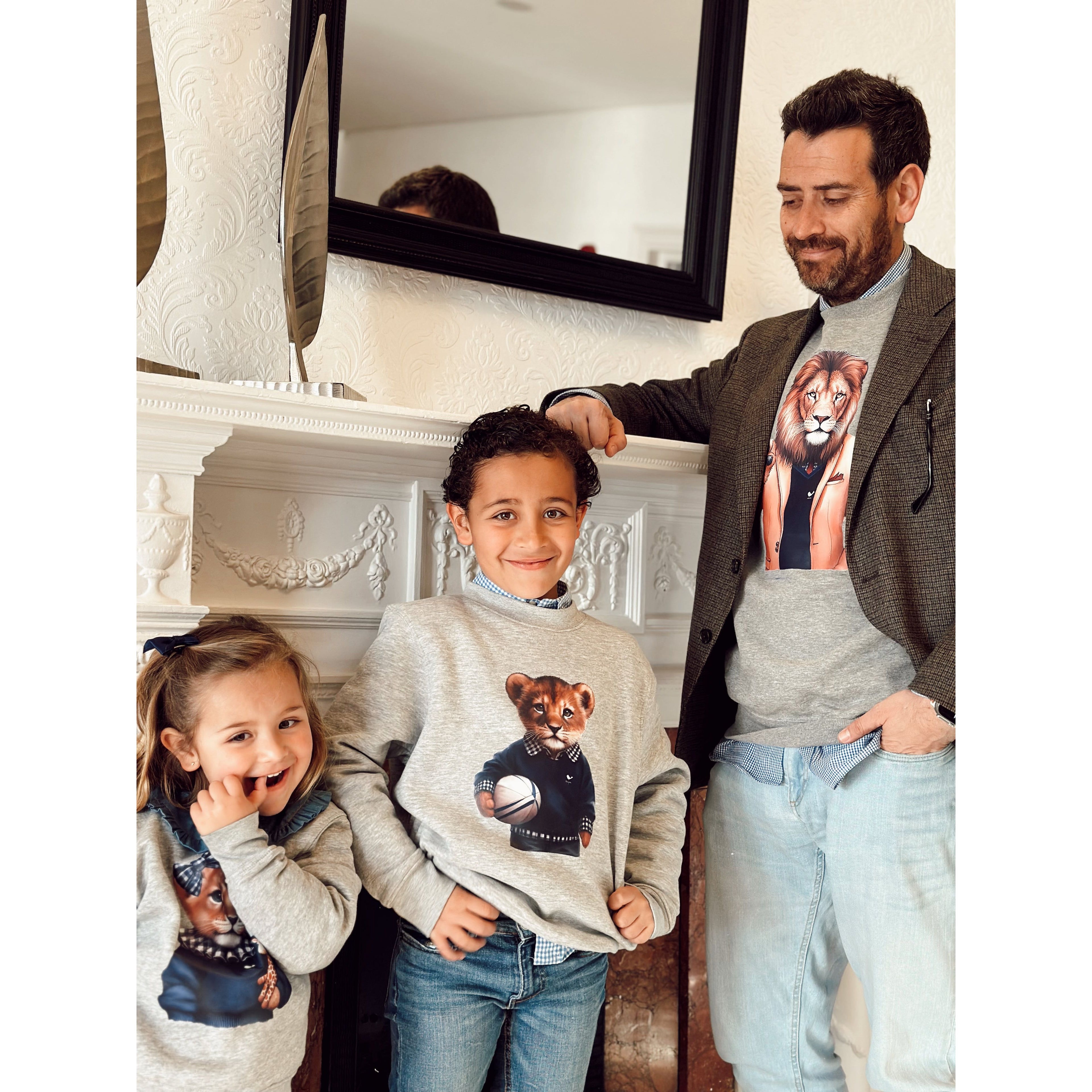 Sudadera León Papá Gris