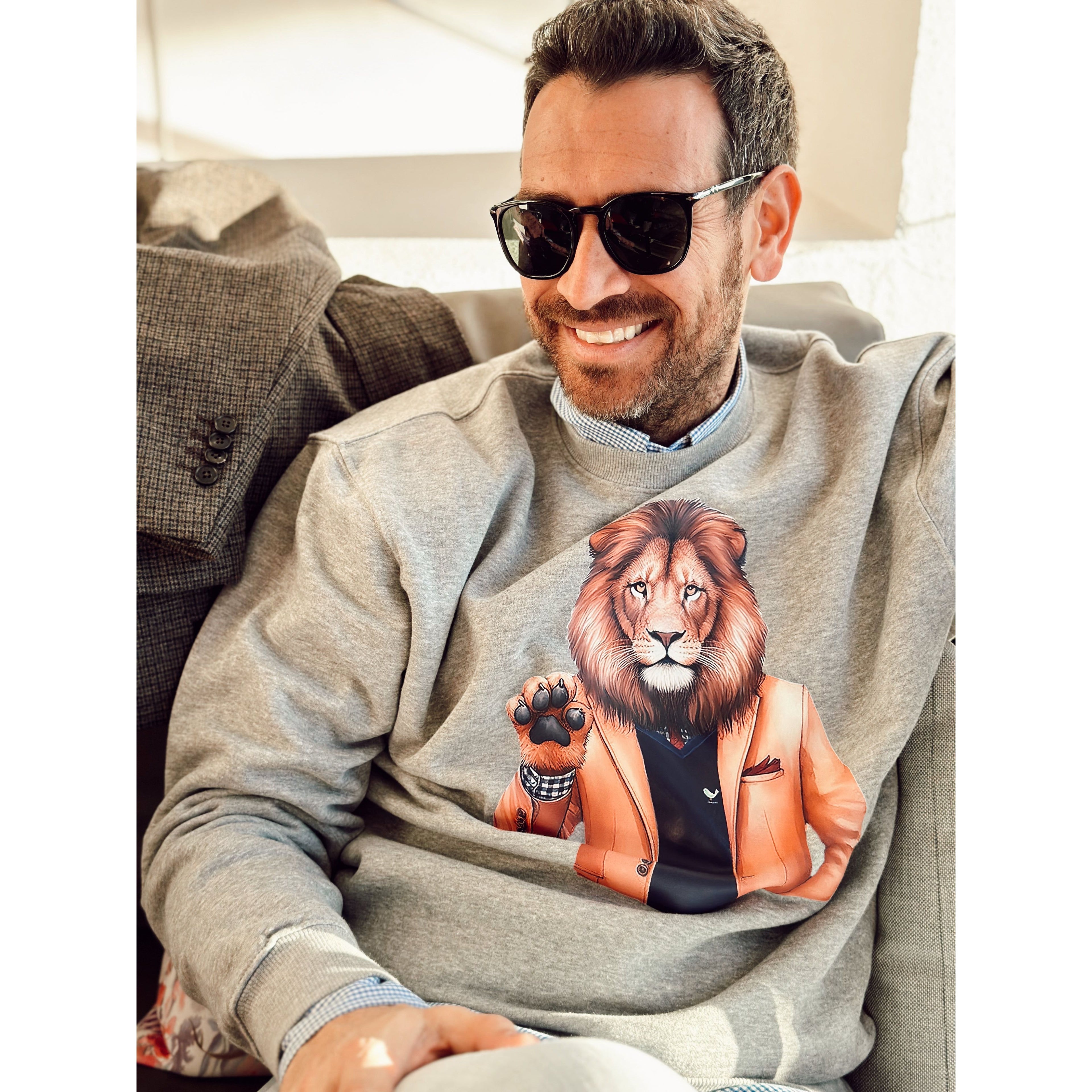 Sudadera León Papá Gris