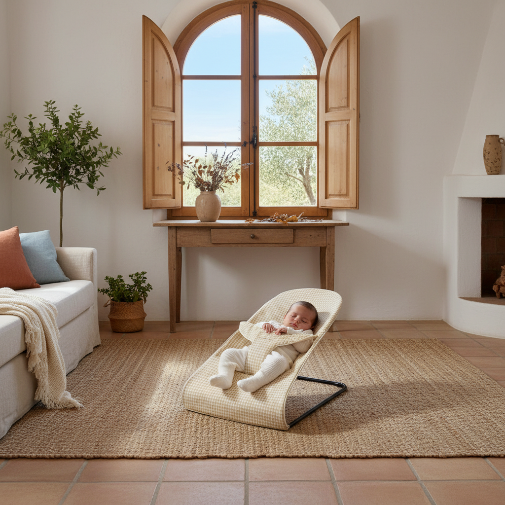 Funda Hamaca Babybjörn con Saco Vichy Camel