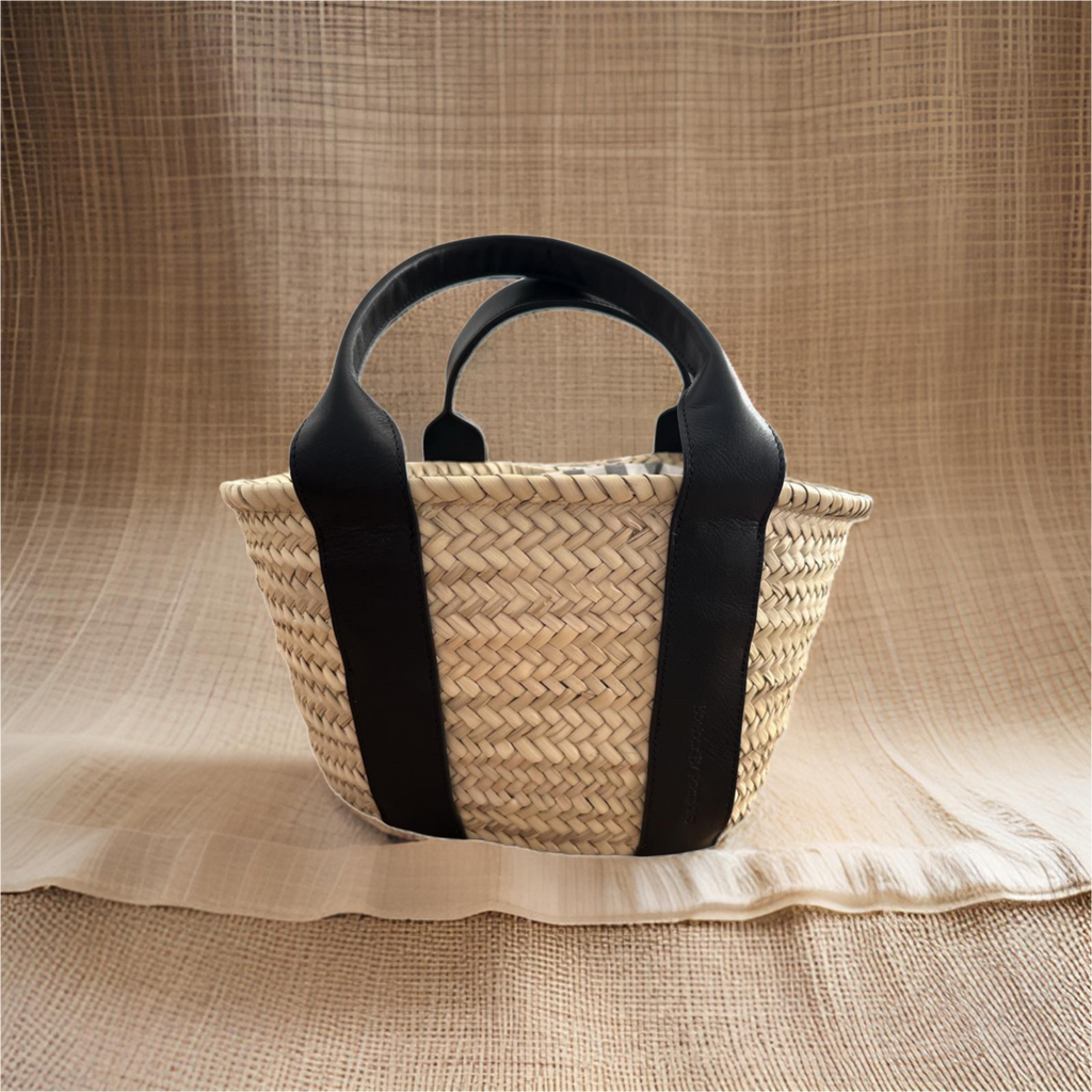 Cesta Capazo Piel Negra