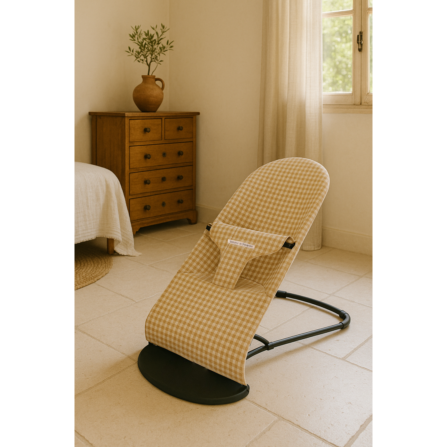 Funda Hamaca Babybjörn con Saco Vichy Camel