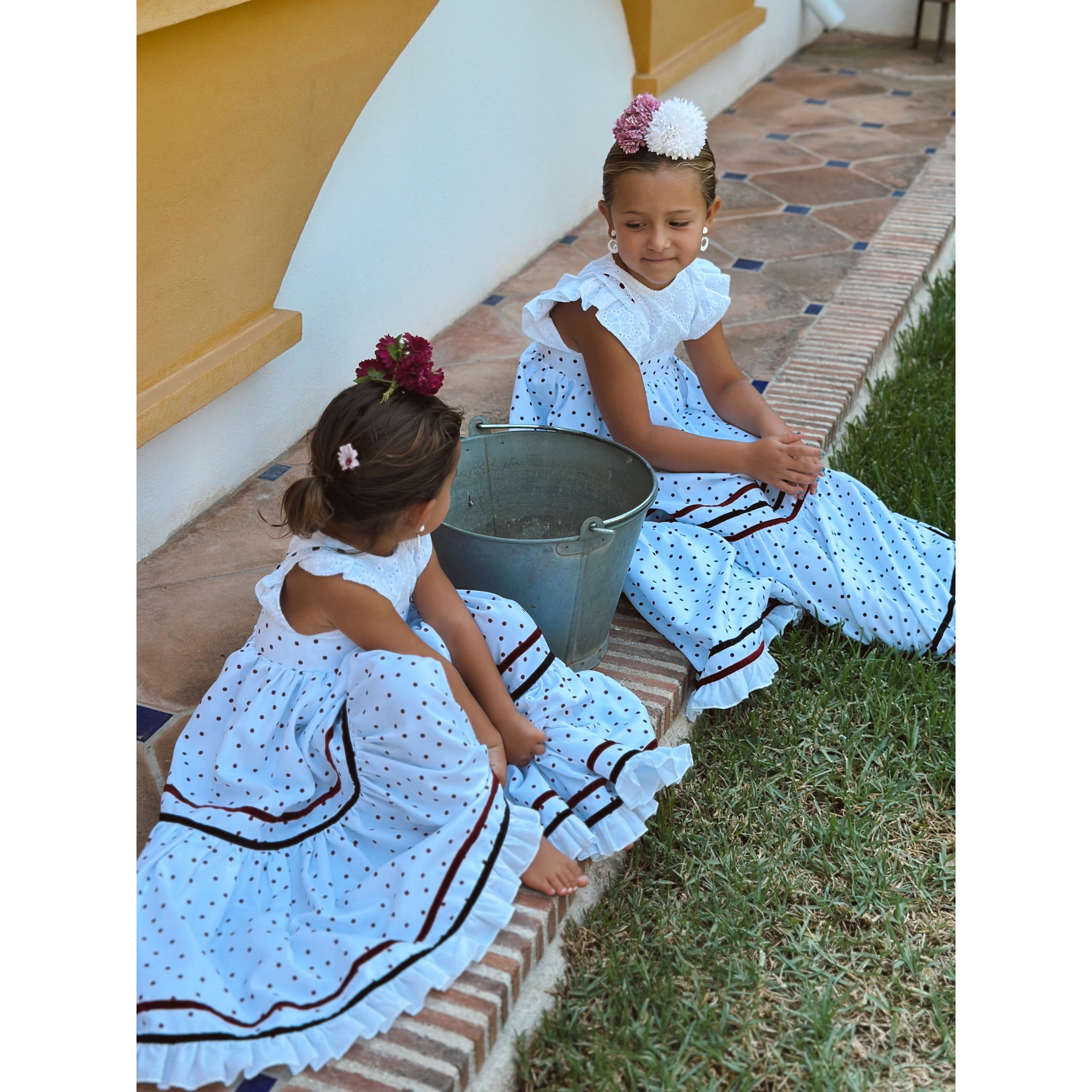 Traje de Flamenca Niña bordado