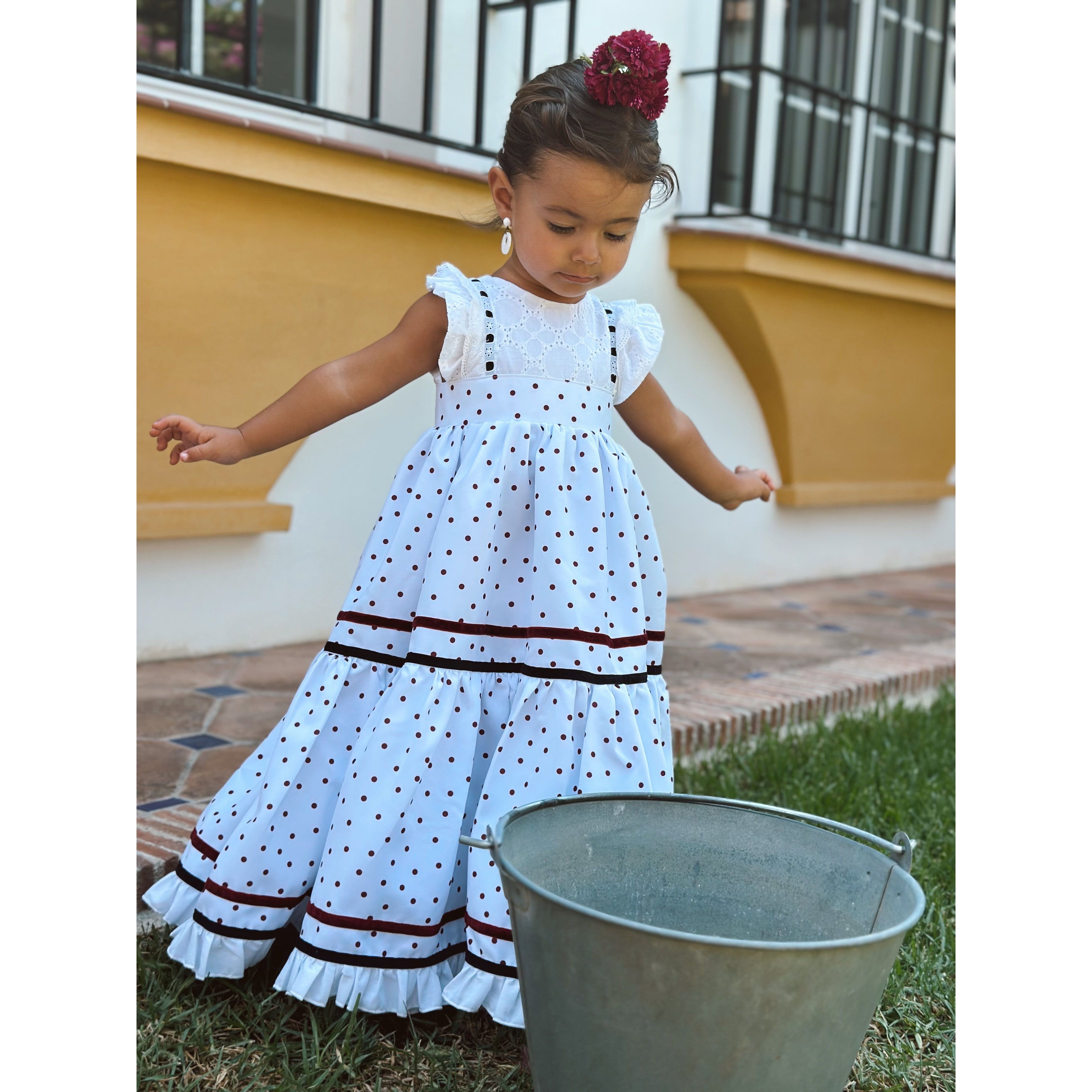 Traje de Flamenca Niña bordado