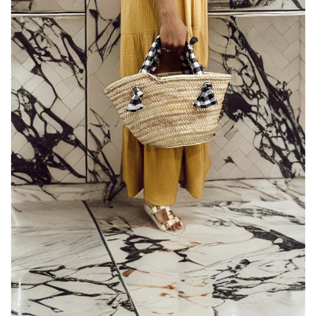 Cesta Capazo Vichy Negro Plus