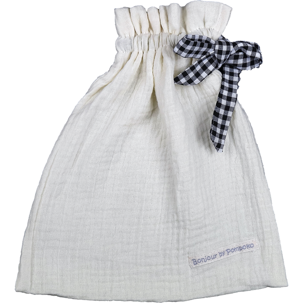 Light Gray Bolsa Guardatodo Cierre Vichy Negro