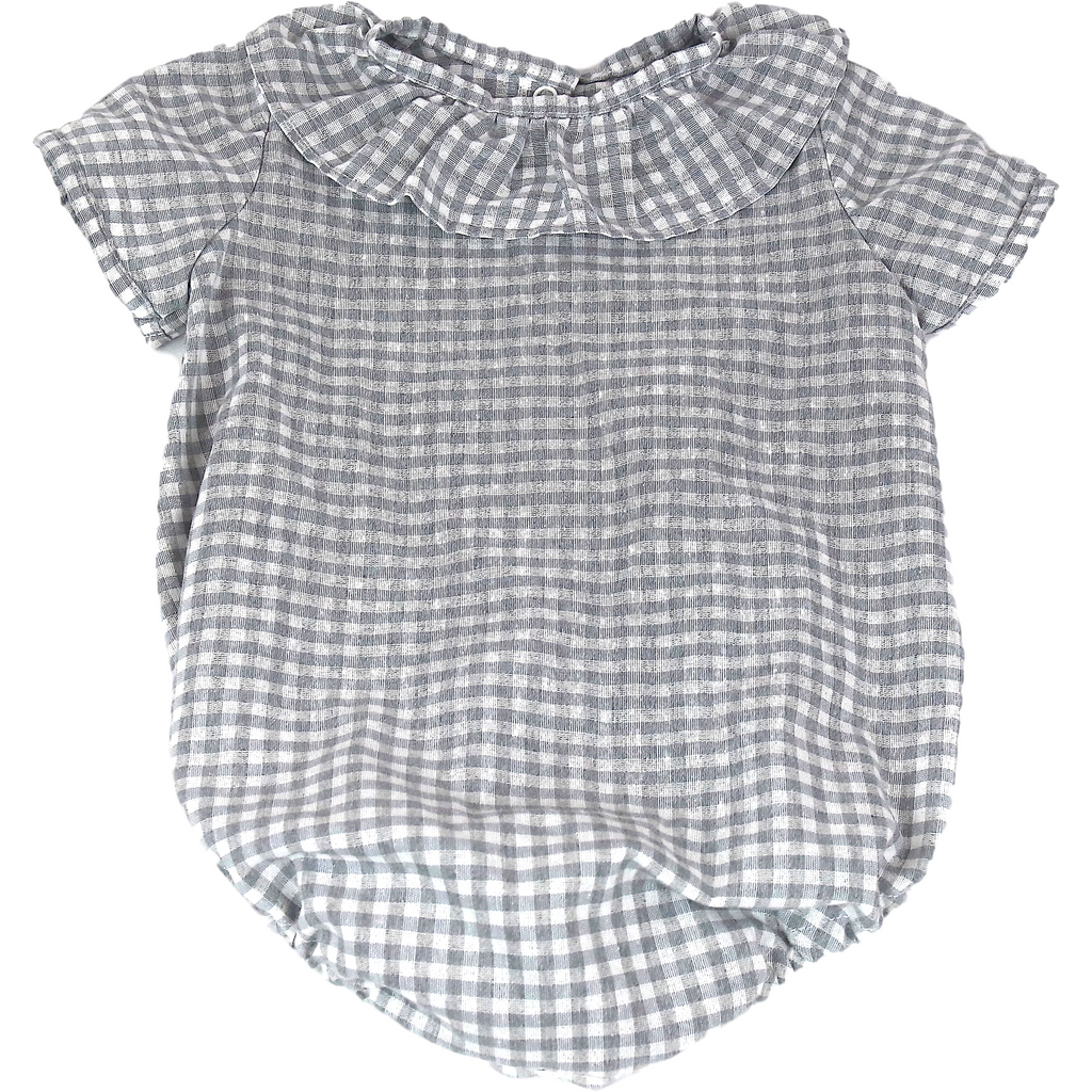 Gray Pelele Manga Corta Vichy Gris