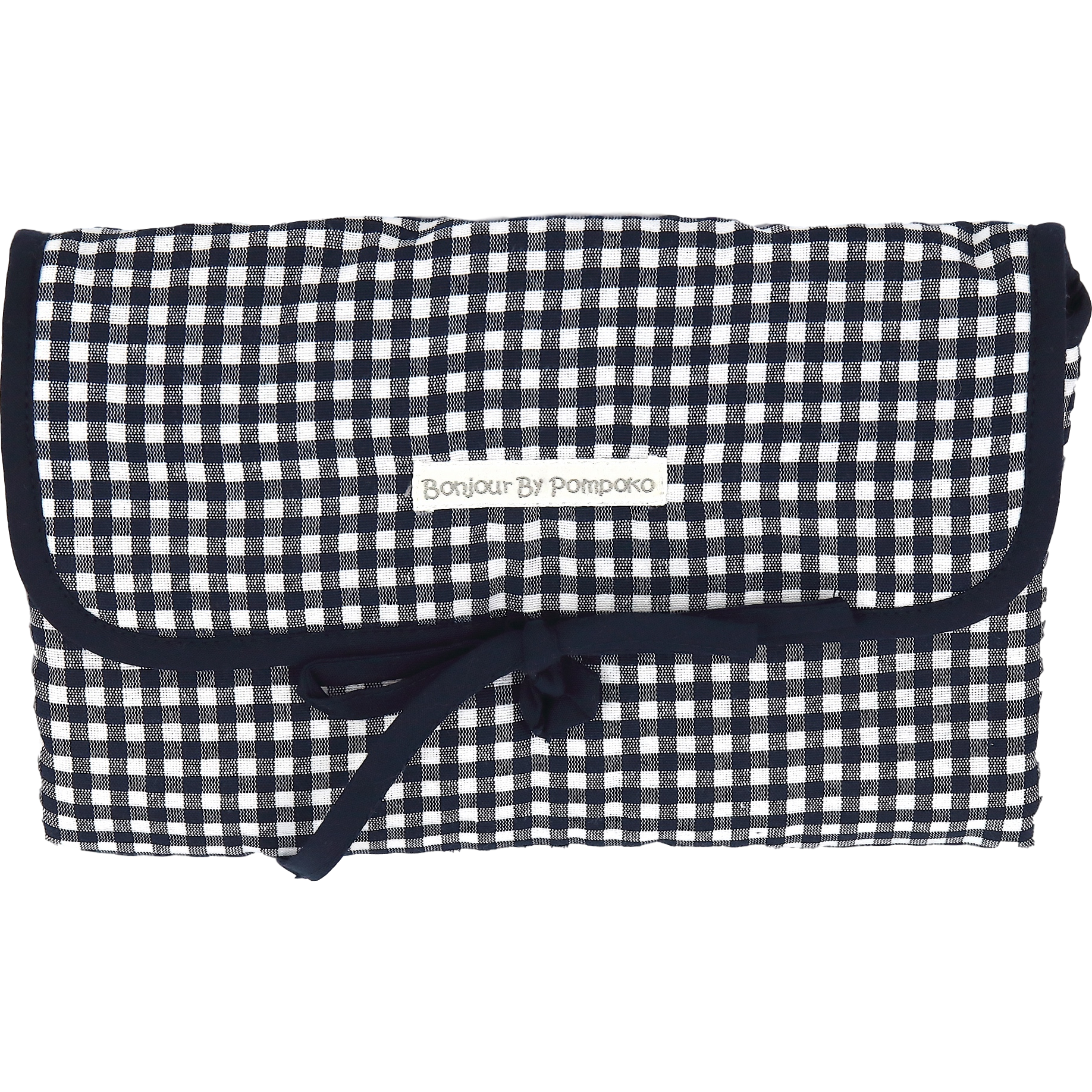 Light Gray Cambiador Vichy Azul Marino