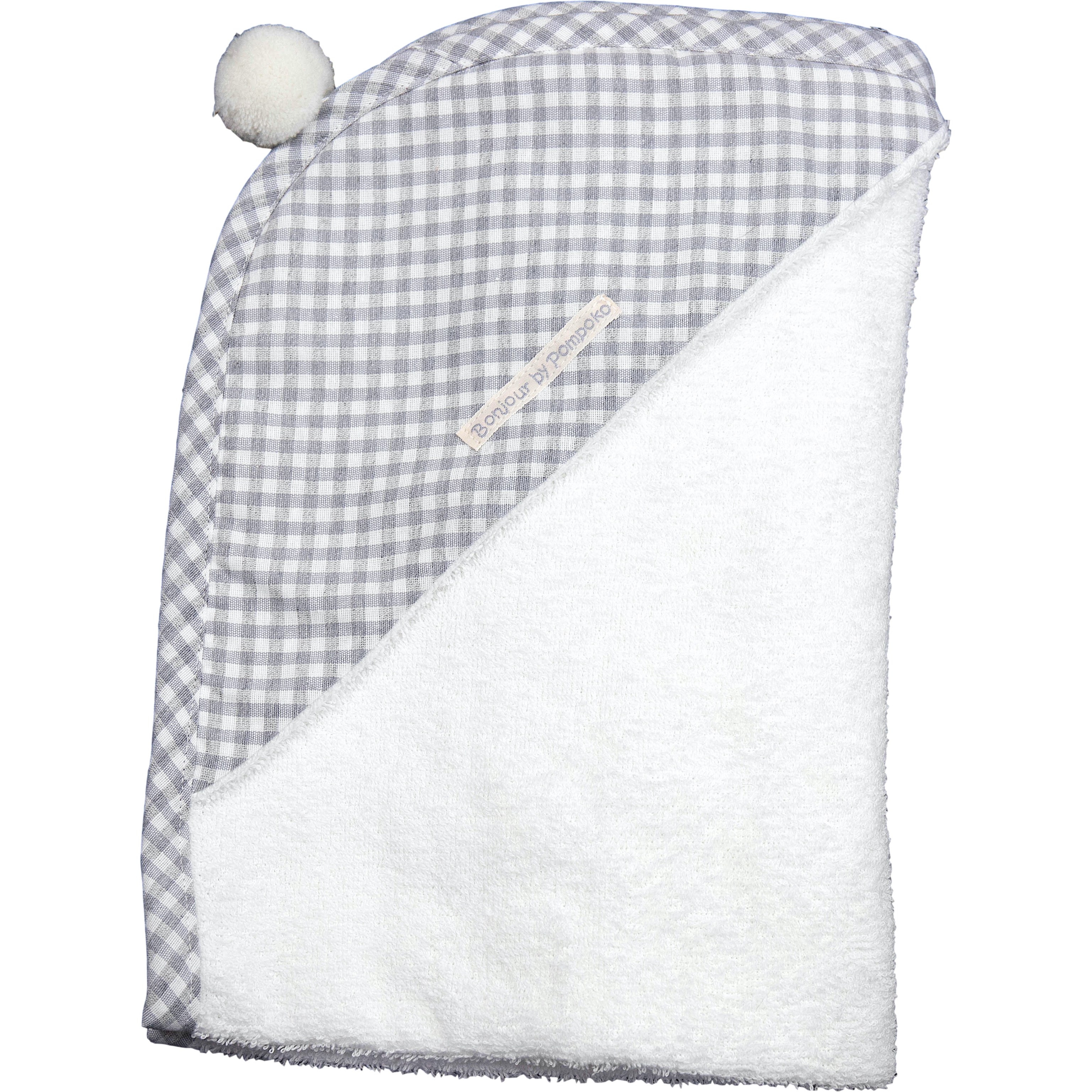 Lavender Toalla Pompón Vichy Gris