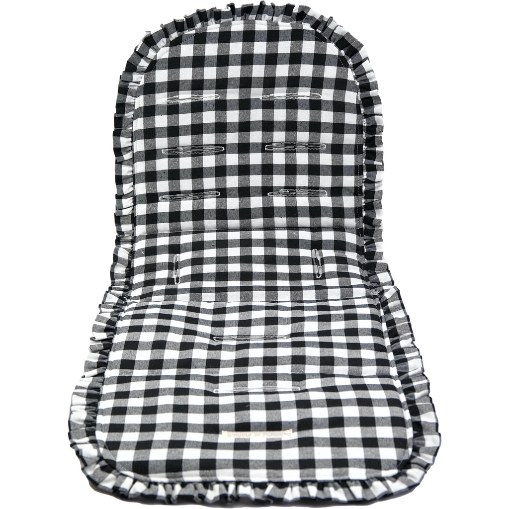 Dark Slate Gray Colchoneta Universal Volante Vichy Negro Plus