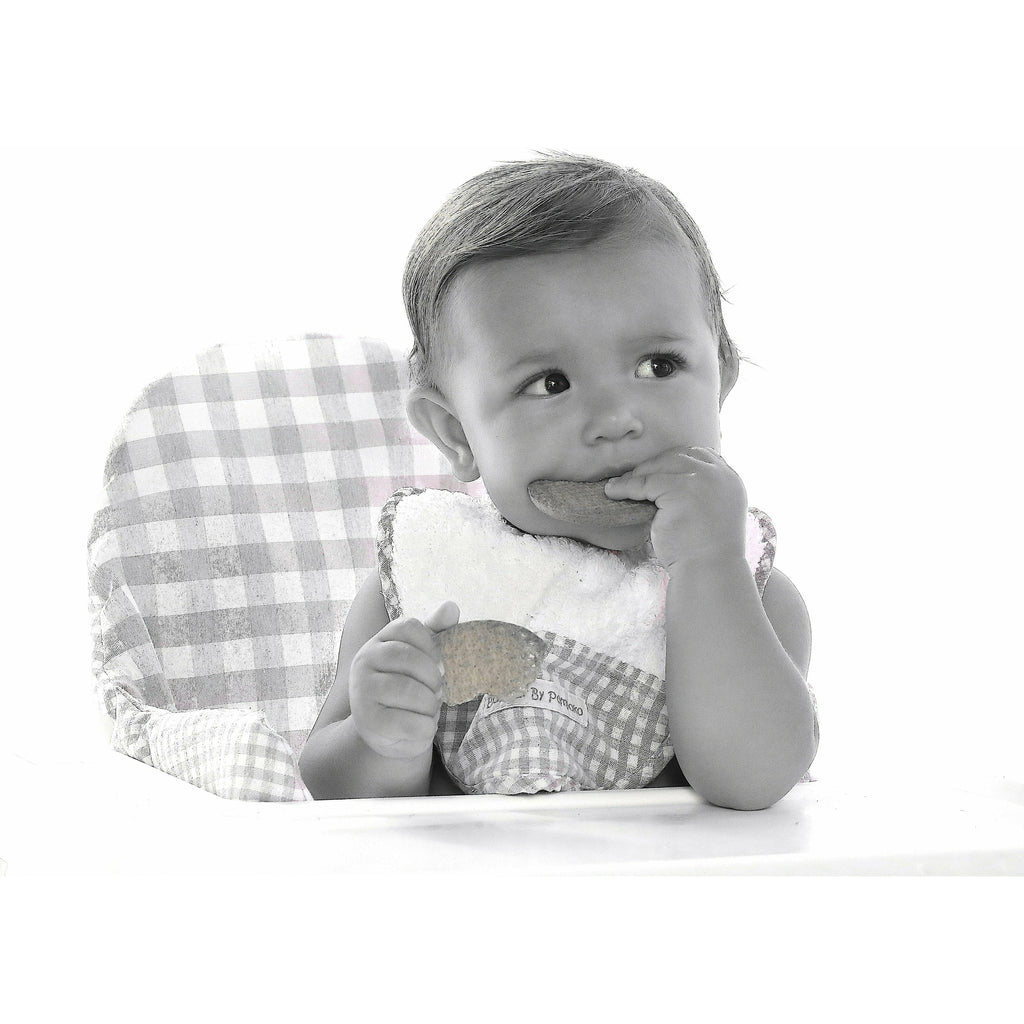 Gray Cojín para trona ANTILOP IKEA reversible Vichy Gris / Vichy Gris Plus