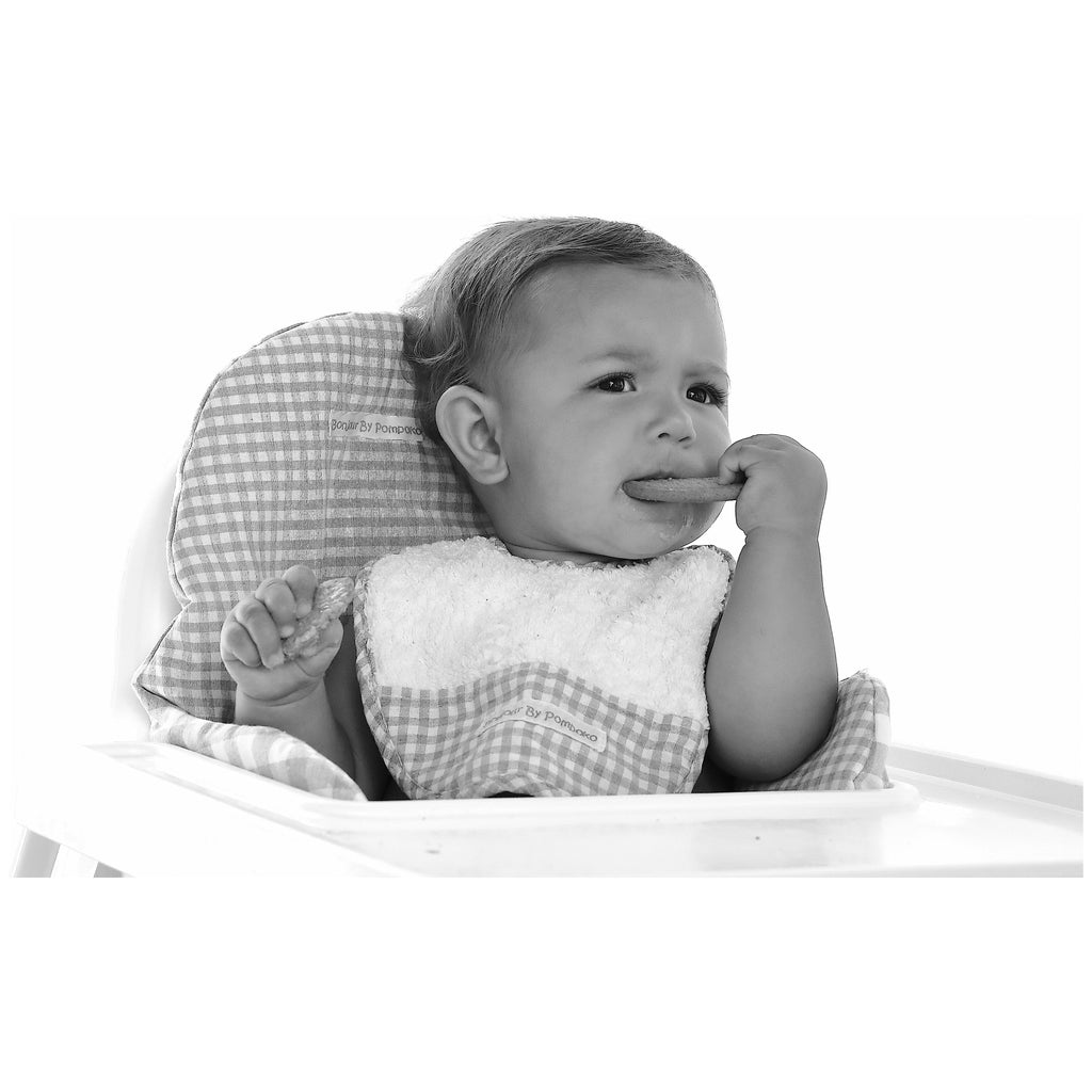 Gray Cojín para trona ANTILOP IKEA reversible Vichy Gris / Vichy Gris Plus