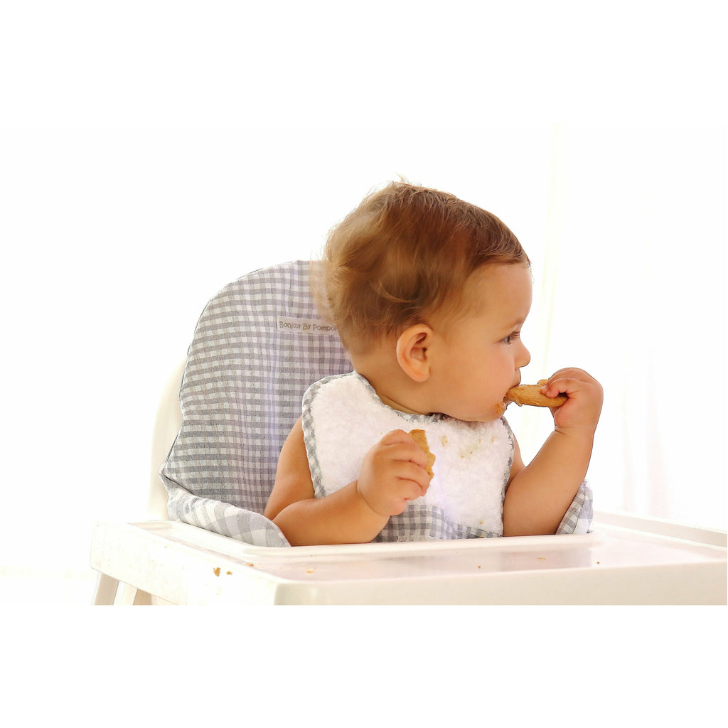 Light Gray Cojín para trona ANTILOP IKEA reversible Vichy Gris / Vichy Gris Plus