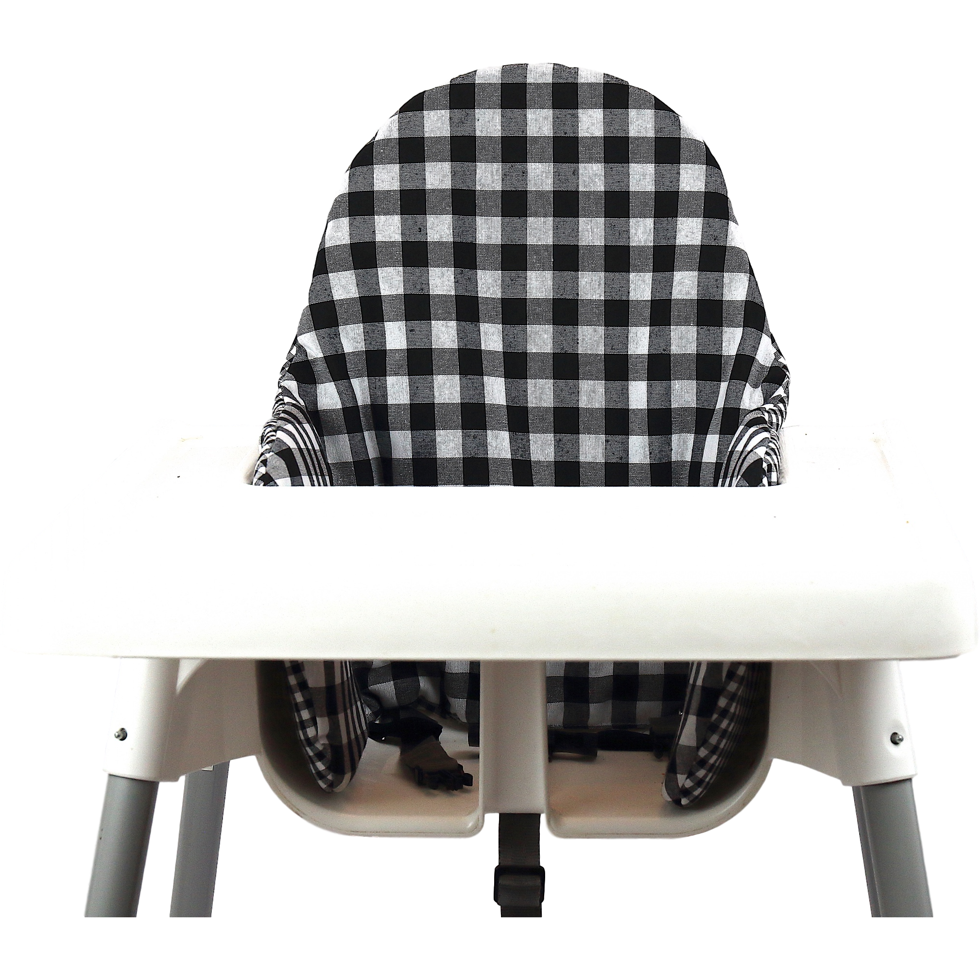 Dark Slate Gray Cojín para trona ANTILOP IKEA reversible Vichy Negro / Vichy Negro Plus